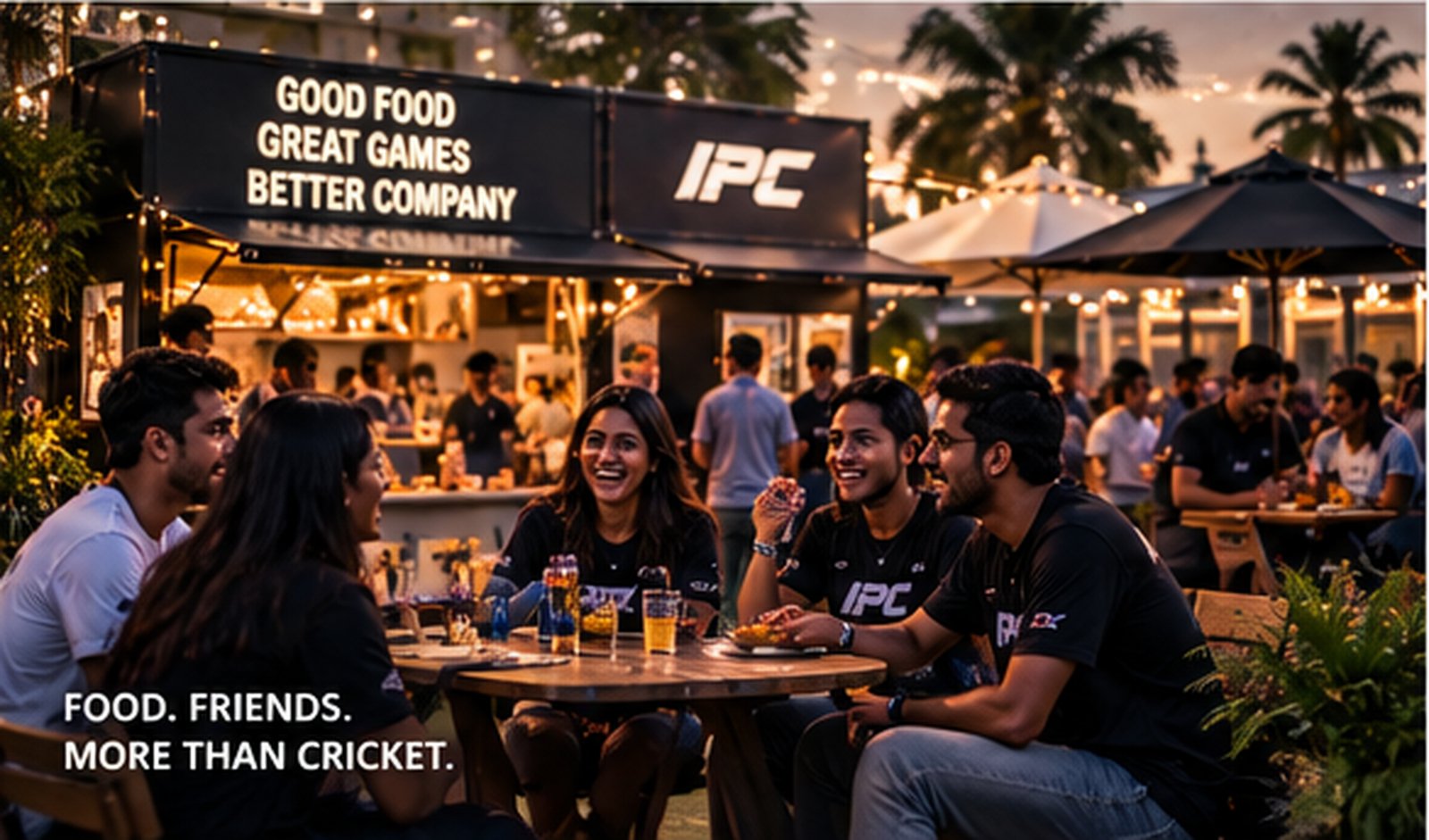 Food and cooler social zone at CageGame