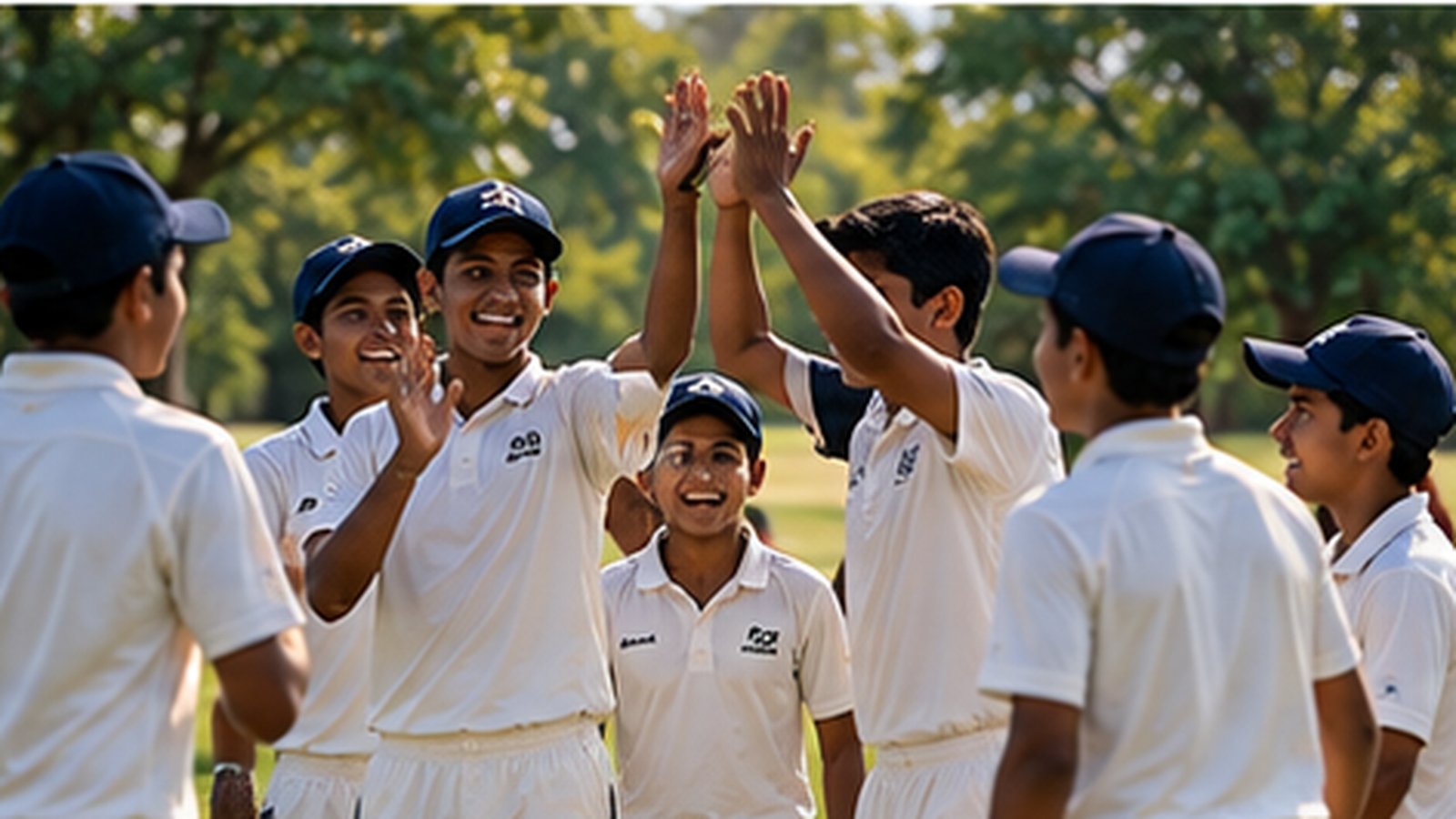 Young people playing community cricket